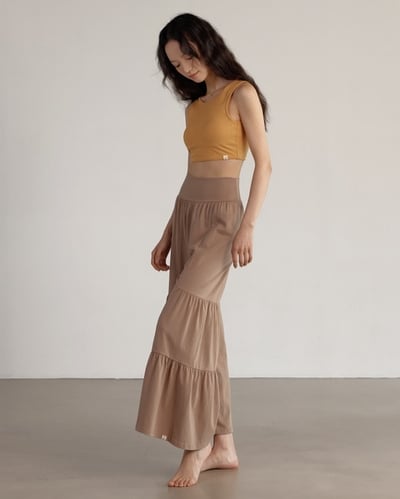 【熱銷】Dhyani 瑜珈蛋糕闊腿褲 核桃棕 CON071BRN